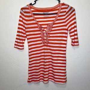 Old Navy Henley Ruffle Stripe‎ Top